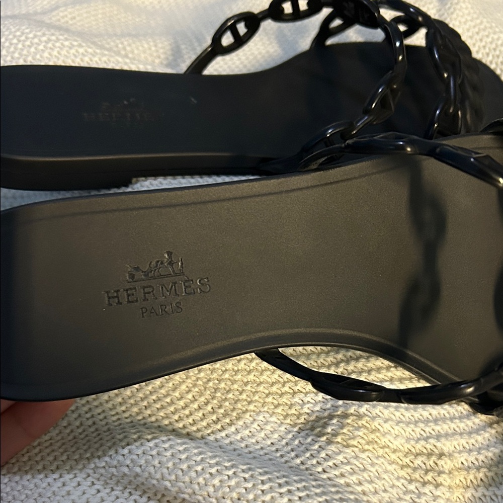 Hermes Black Chain Sandals - Picture 3 of 7